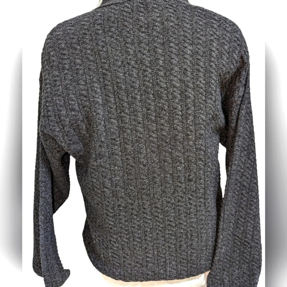 NWT...David Taylor Charcoal Gray Cable Knit Cardigan Sweater...Size Medium